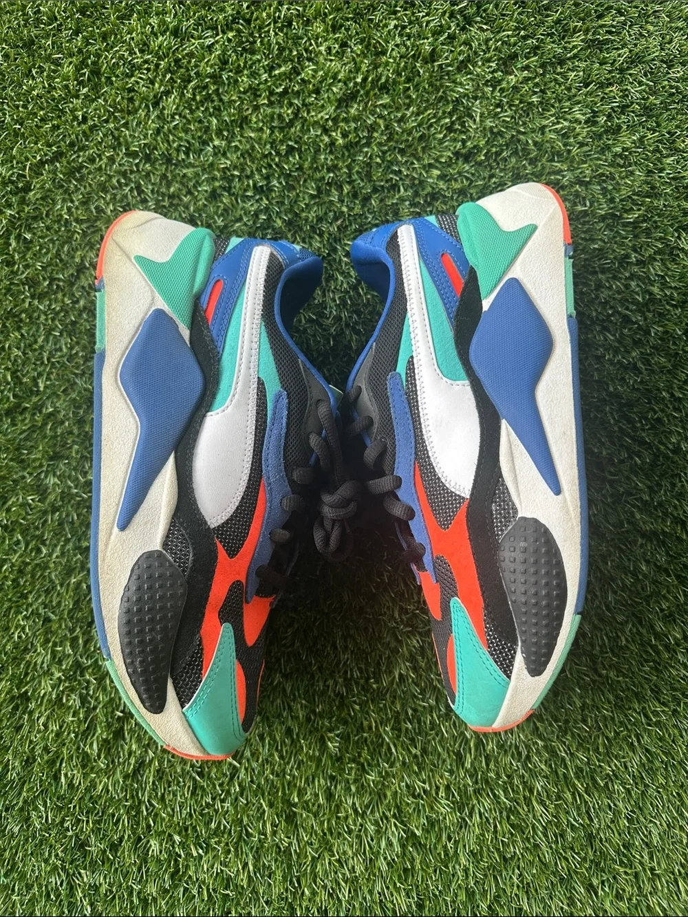 Puma Kids Turquoise, Red & Blue Lace-Up Sneakers